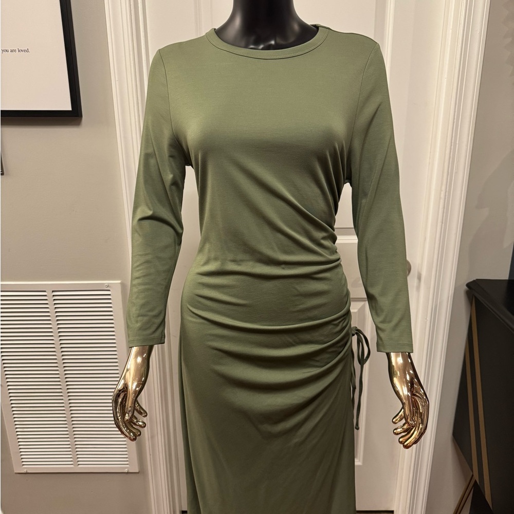 Banana Republic Long Sleeve Olive Dress